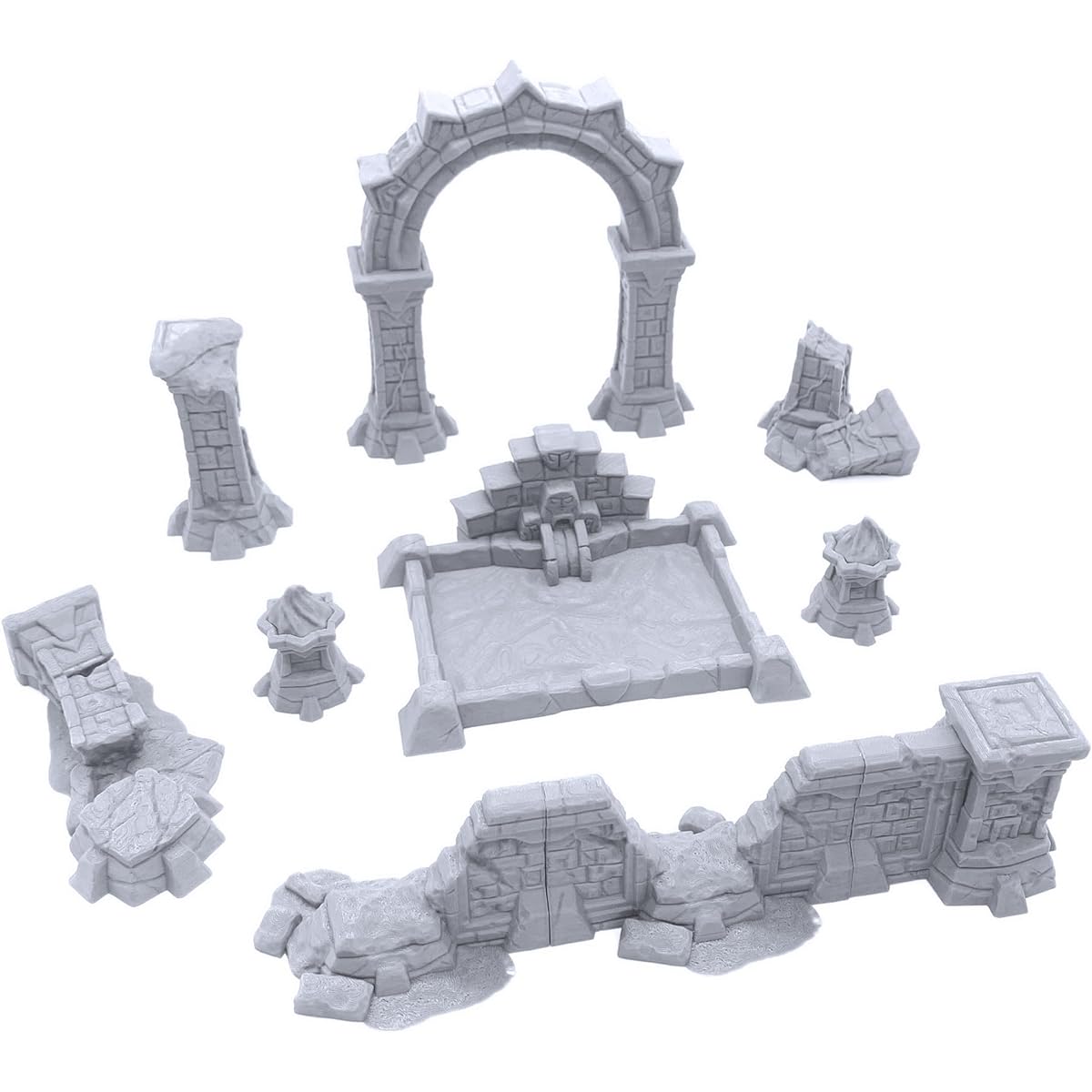 Forgotten Temple Expansion Set - DND Terrain Compatible with Dungeons & Dragons Warhammer 40K 28mm Miniatures Wargames Tabletop RPG Wargame Scenery