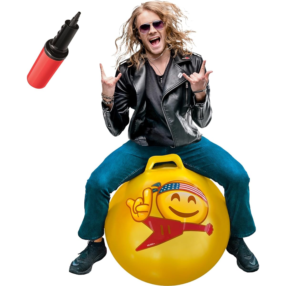 WALIKI Hopper Ball for Adults | Hippie Hop | Jump Hopping Ball | Bouncy Ball | Field Day (29"/75cm)