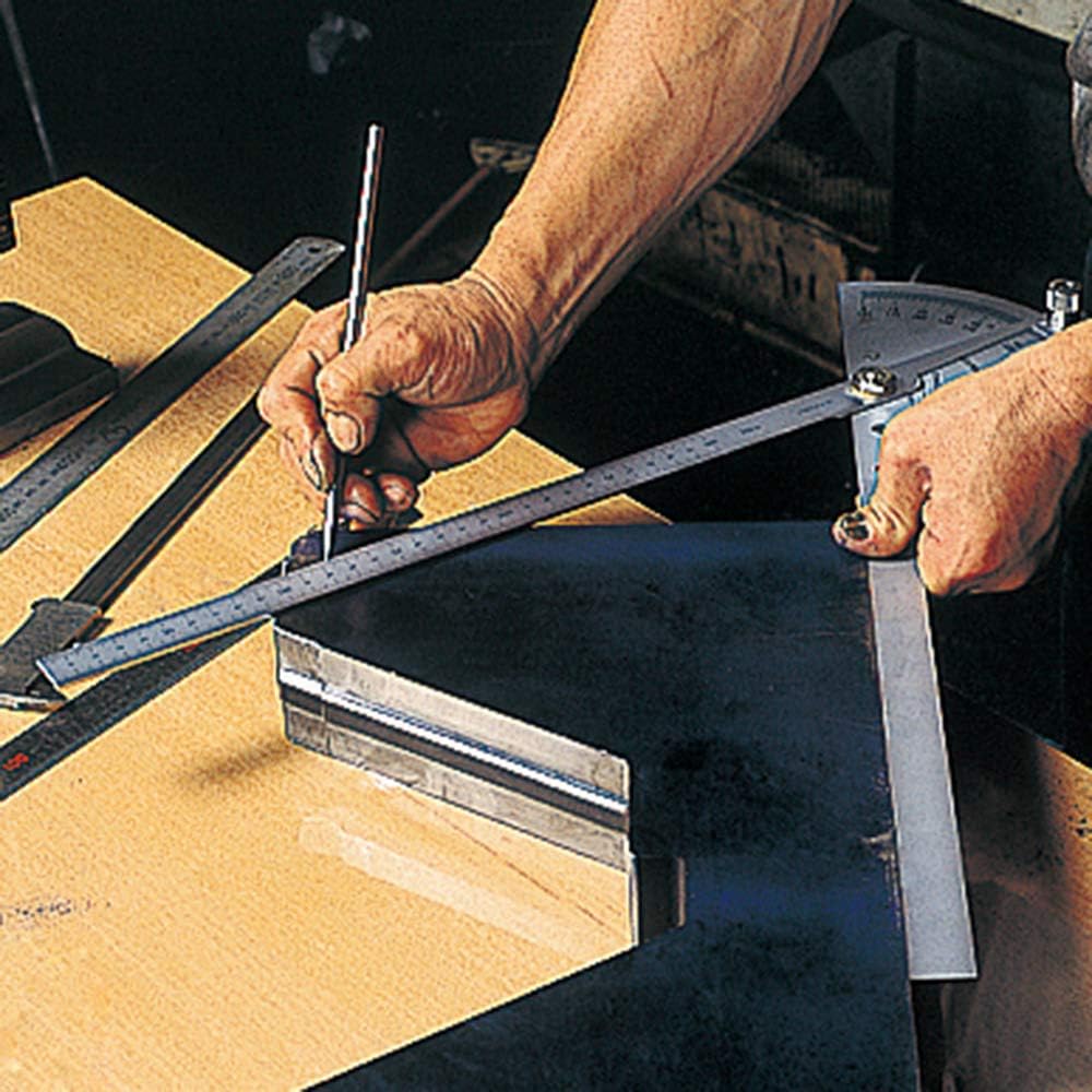 Shinwa Sokutei Protractor Diameter 210 2 Rods with 30cm Scale No.300 Silver 62839