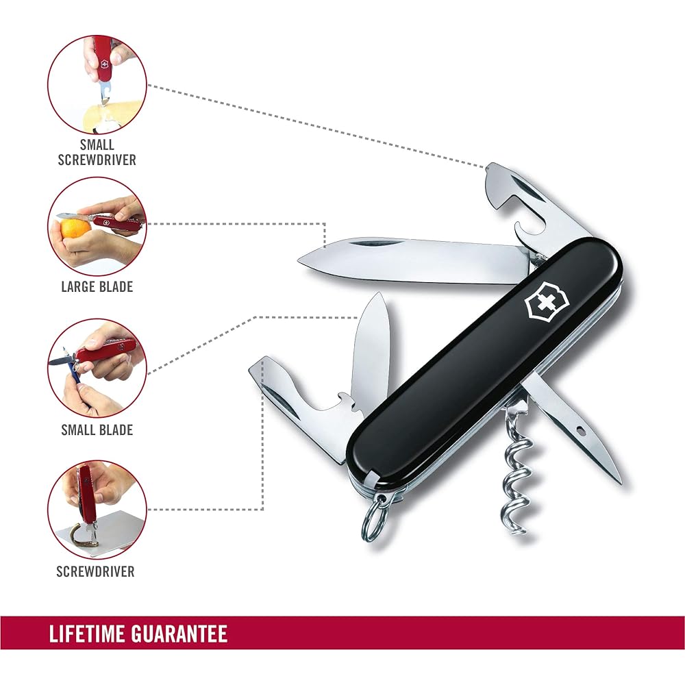 VICTORINOX Spartan Swiss Army Knife, Multifunctional Knife, Outdoor Disaster Prevention Goods, Corkscrew, Flathead Screwdriver Included, Equipped with a Can Opener, Swiss Made Multi-Tool with 12 Functions, Compact Disaster Prevention Goods, Jutoku Knife