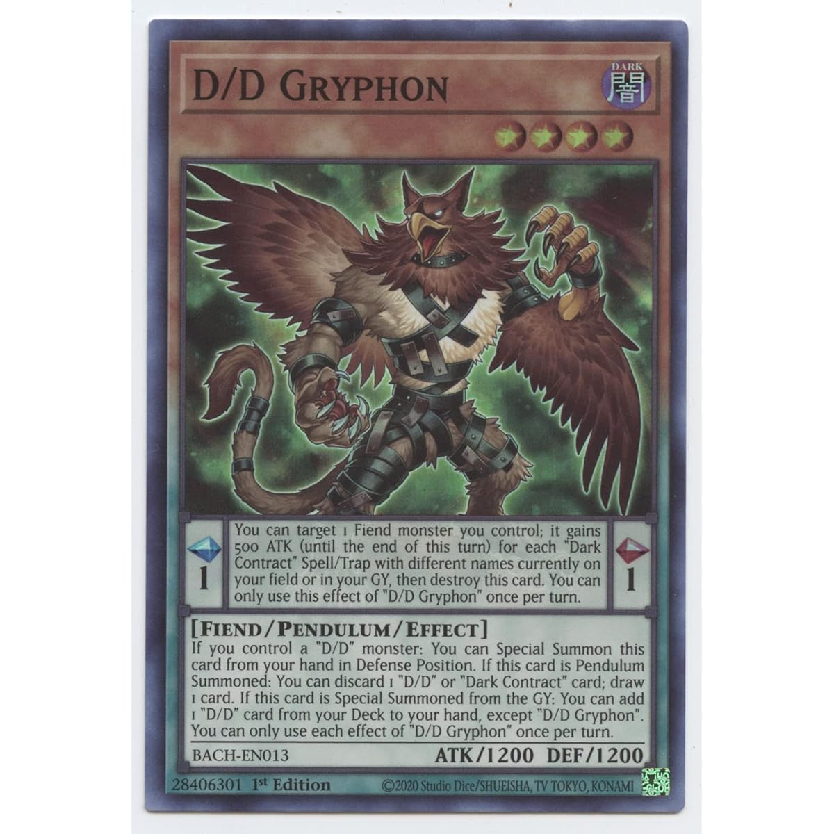 D/D Griffon - BACH-EN013 - Super Rare - 1st Edition