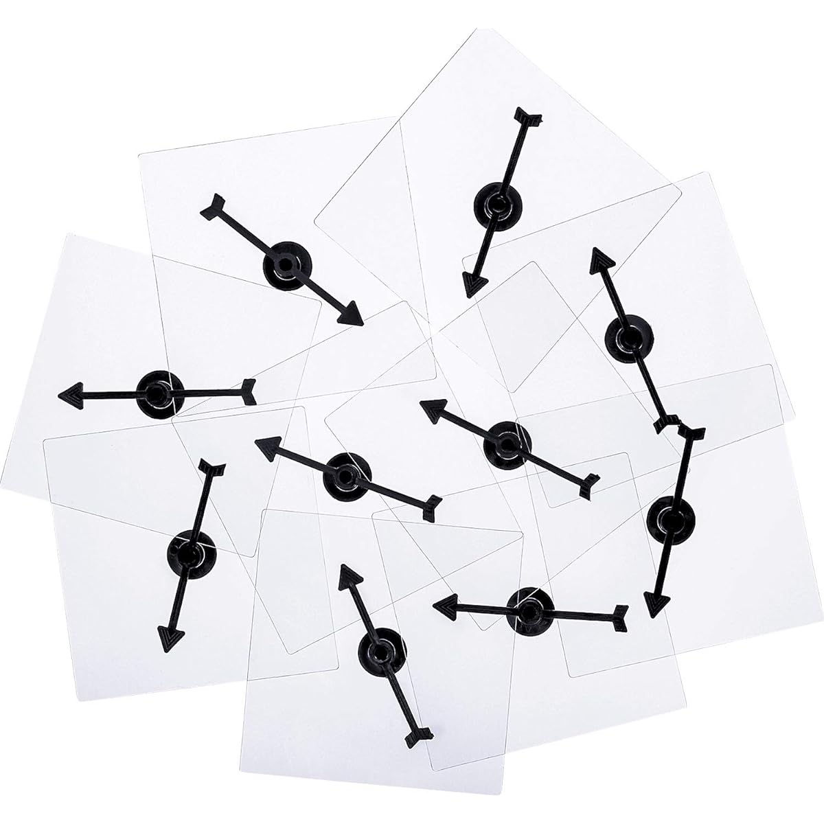 Gejoy 10 Pack Clear Spinners Dry Erase Board Math Game Spinners with Rotating Arrows