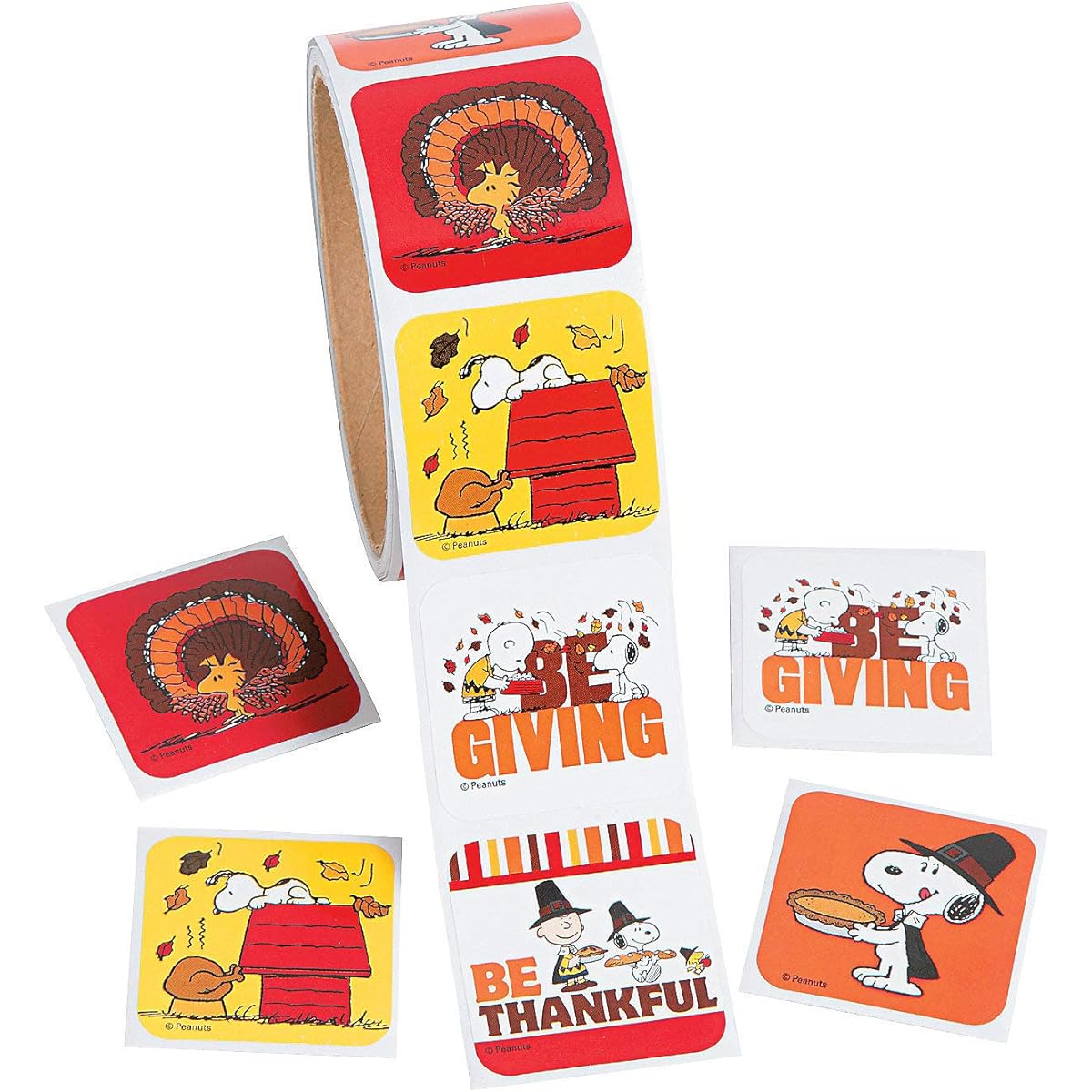 Fun Express Peanuts Thanksgiving Roll Stickers - Stationery - 1 Sheet