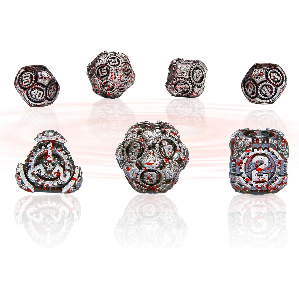 Metal Dice Set Mechanical Gear Design DND Dice Set 7 Pieces Dungeons and Dragons Role Playing Game MTG Pathfinder Table Game Board Game