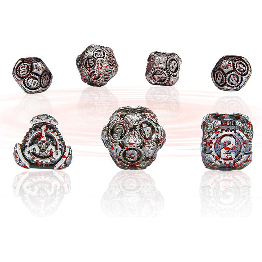 Metal Dice Set Mechanical Gear Design DND Dice Set 7 Pieces Dungeons and Dragons Role Playing Game MTG Pathfinder Table Game Board Game