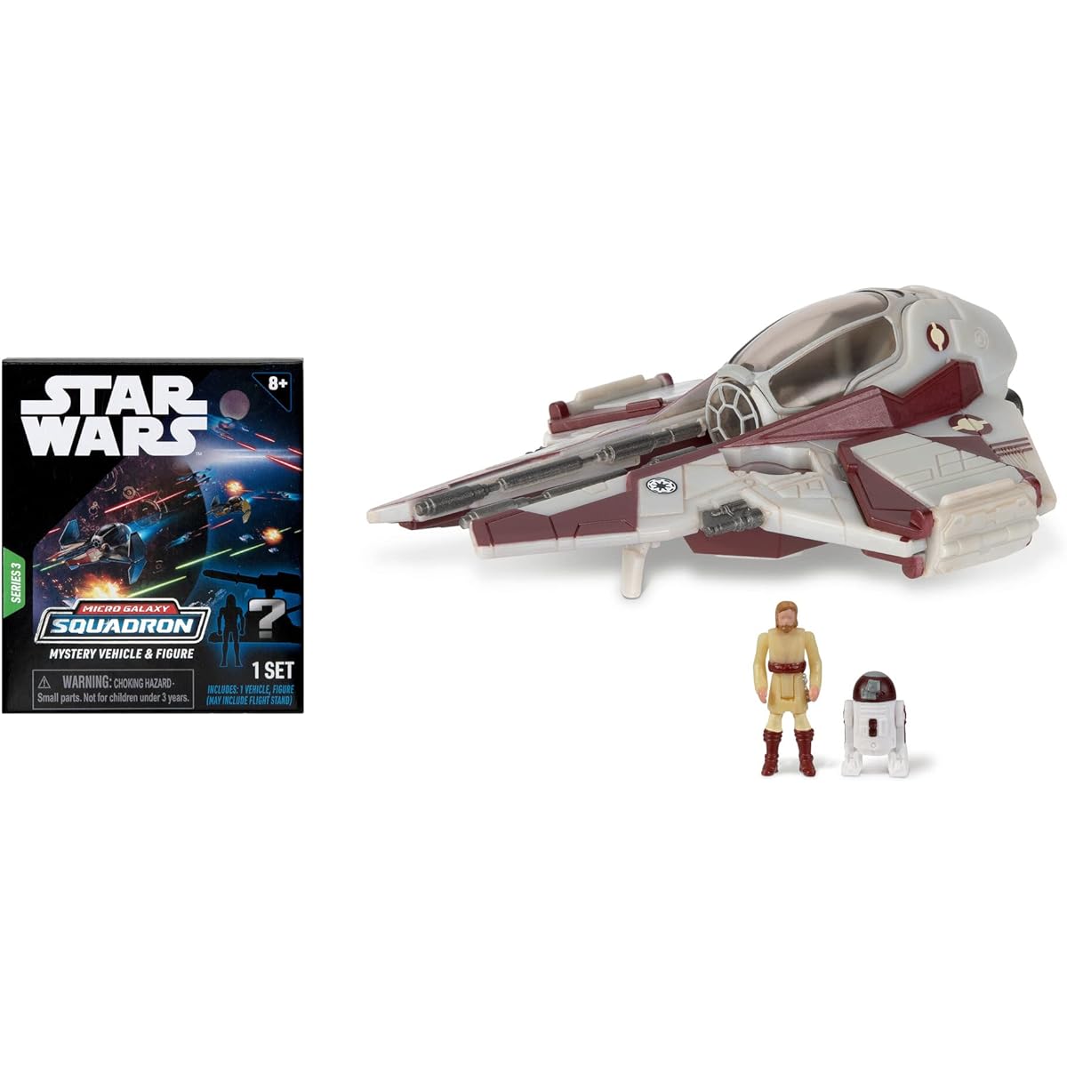 STAR WARS Micro Galaxy Squadrons OBI-Wan Kenobi's Jedi Interceptor Mystery Set - 3" Light Armor Class and Scout Class Vehicles with Accessories