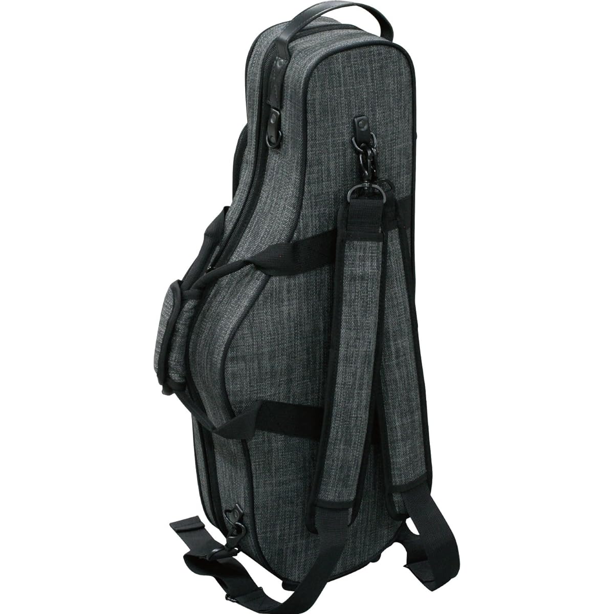 Kikutani Alto saxophone lightweight case that can be used as a backpack Tweed fabric AS-Tweed Gray