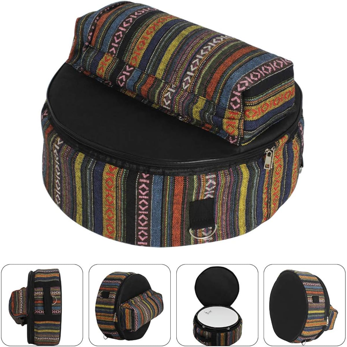 Tambourine Carry Case Snare Drum Storage Bag Drum Bag Backpack Carry Case Shoulder Bag External Pocket Percussion Instrument Accessories Snare Drum Handheld Bag Padded Snare Bag