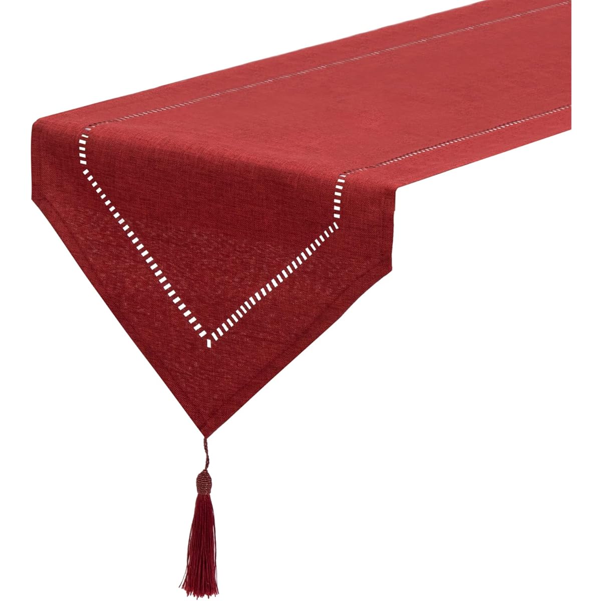 LLCUTESHOP Table Runner Linen Red 12 x 72 Inch Table Runner Linen Look Solid Modern Easy Care for Dining Table Coffee Table Restaurant Decorative