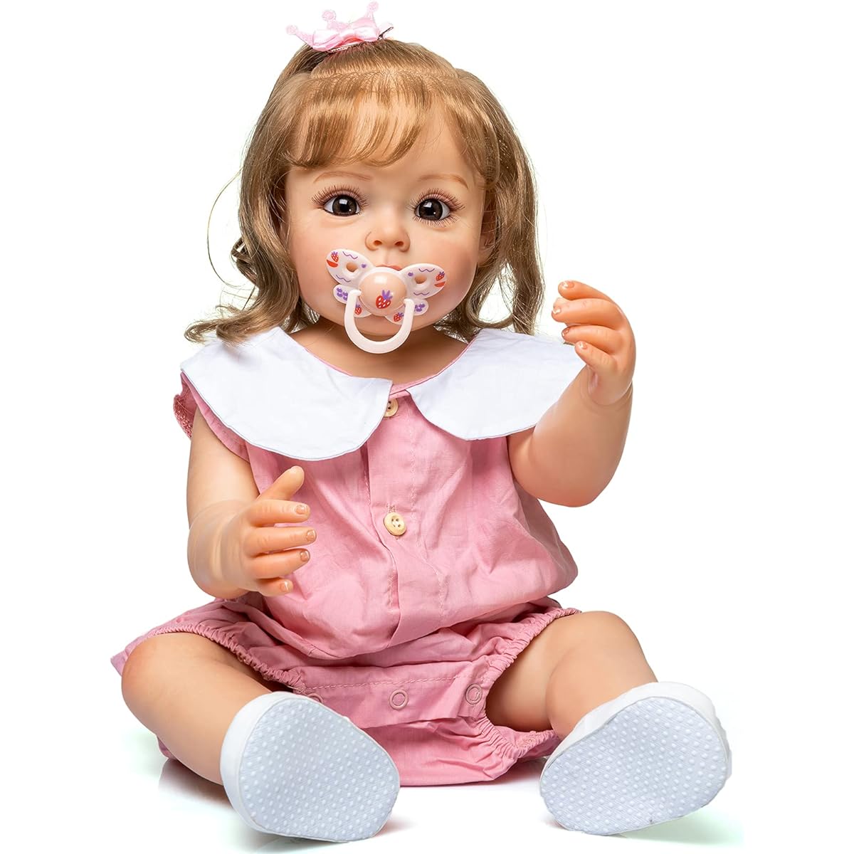 iCradle Reborn Baby Girl Doll, 22 Inch Lifelike Baby Doll Full Body Silicone Doll Christmas Gift for Kids