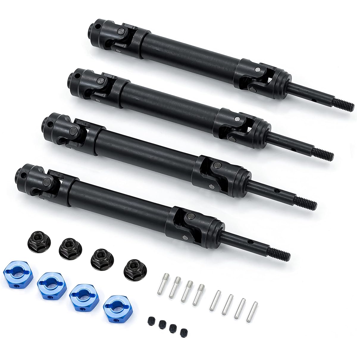 Esilun RC Traxxas 1/10 Slash 4x4 Platinum Front & Rear Driveshafts Hex Hub for NUTS12