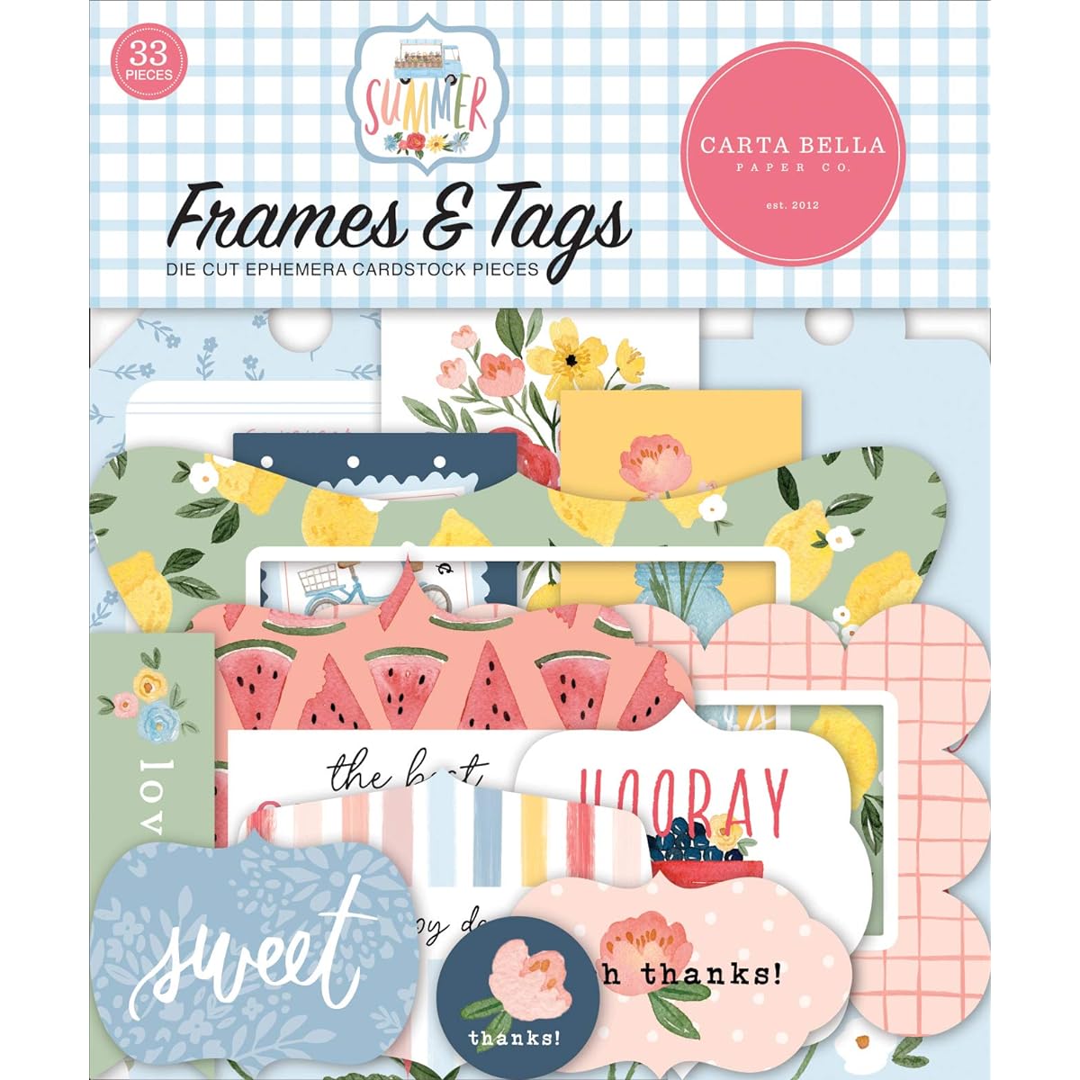 Carta Bella Cardstock Ephemera 33/Pkg-Frames & Tags, Summer -BS133025