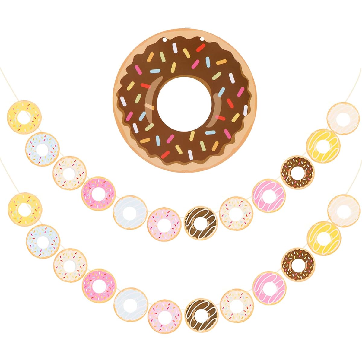 Donut Decoration Party Banner Donut/Donut Food Theme Party/Tea Party Supplies for Girls/Kids/Baby Shower/Birthday Party Garland Wall Decor