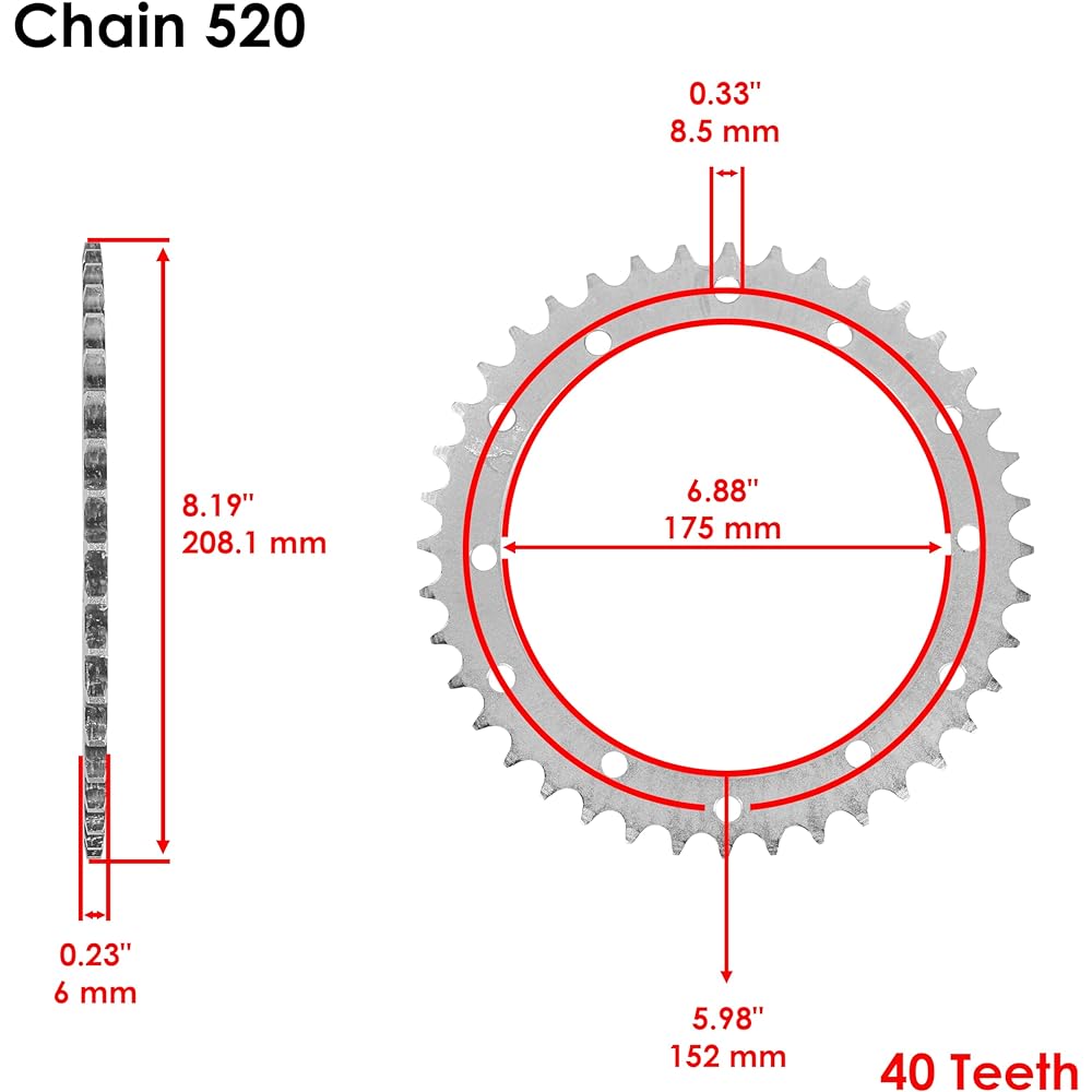 Caltric Drive Chain and Sprocket Kit Compatible with Yamaha Warrior 350 YFM350X YFM 350X 1989-2004