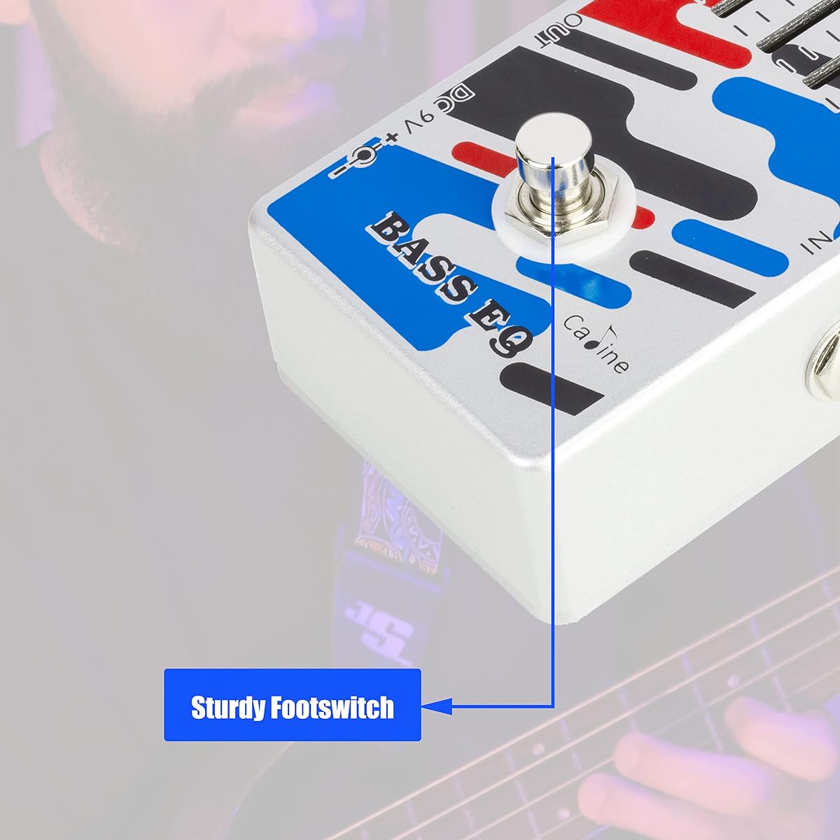 Caline Bass Guitar EQ Pedal 6 Band Graphic Equalizer Effect Pedal True Bypass CP-73 (100Hz 200Hz 400Hz 800Hz 1.6kHz 3.2kHz)