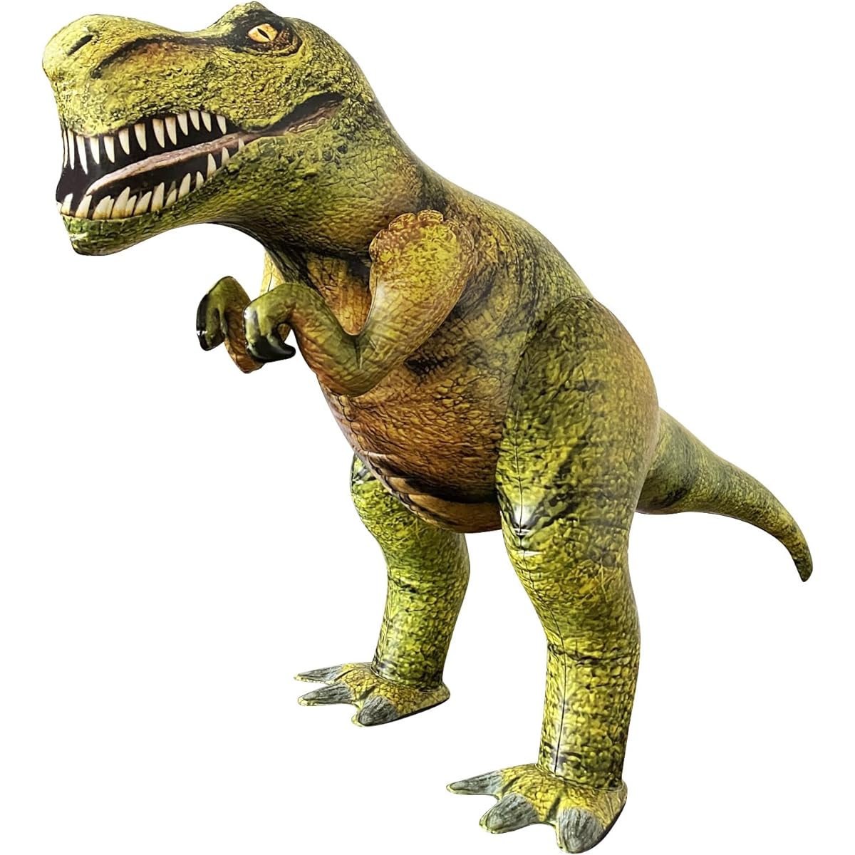 Jet Creations Inflatable T-Rex Dinosaur Toy, 32" H/53" L, Green/Yellow, Pool, Party, Garden Decoration, Photo Props Jurassic Theme Decoration, 1 Piece