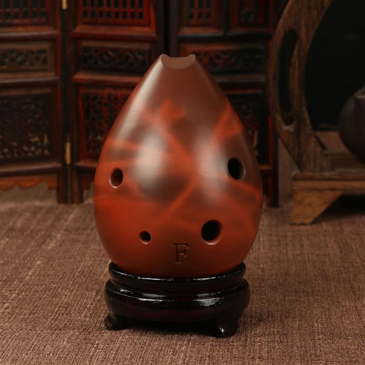 Hole Smoked Pottery Xun 6 Hole Drop Type Professional Playing Ocarina Student Musical Instrument Playing Ocarina Musical Instrument
