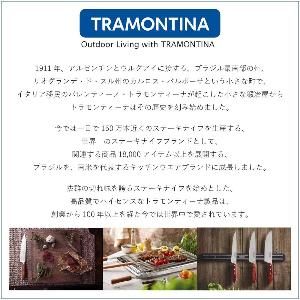 Tramontina Professional Master Antibacterial Handle Churrasco Knife 8 Inch Ergonomic Polypropylene Handle White Antibacterial Handle NSF Certified Dishwasher Safe Respect for the Aged Day Housewarming Gift Made in Brazil 24421/088 TRAMONTINA