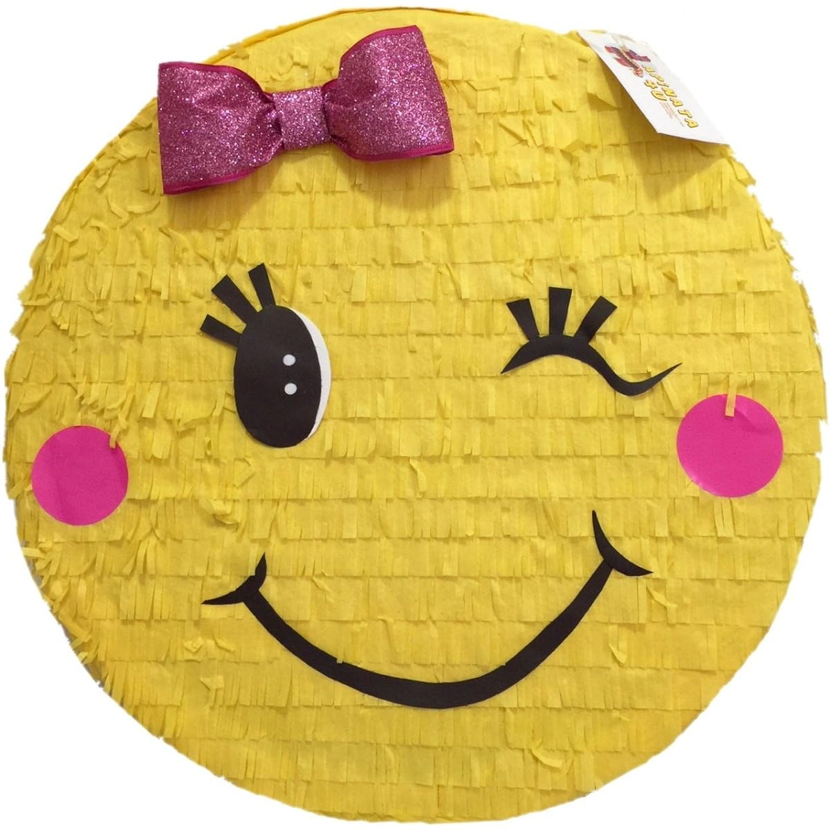 Emoticon with Pink Bow Pinata