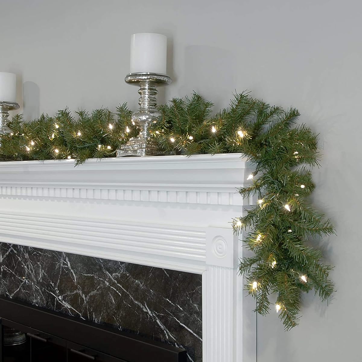 National Tree NF-9ALO-1 9' x 10 Norwood Fir Garland with 50 Clear Lights by National Tree Company