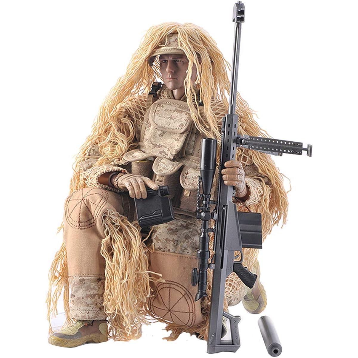 Scakbyer 12" Action Figure Military Set 1/6 Scale Action Figure Set with Weapons and Accessories - Type K - Desert Sniper