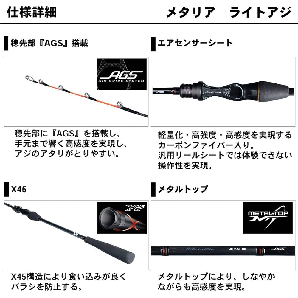 DAIWA Boat Rod Metalia Light Horse Mackerel 180 Fishing Rod