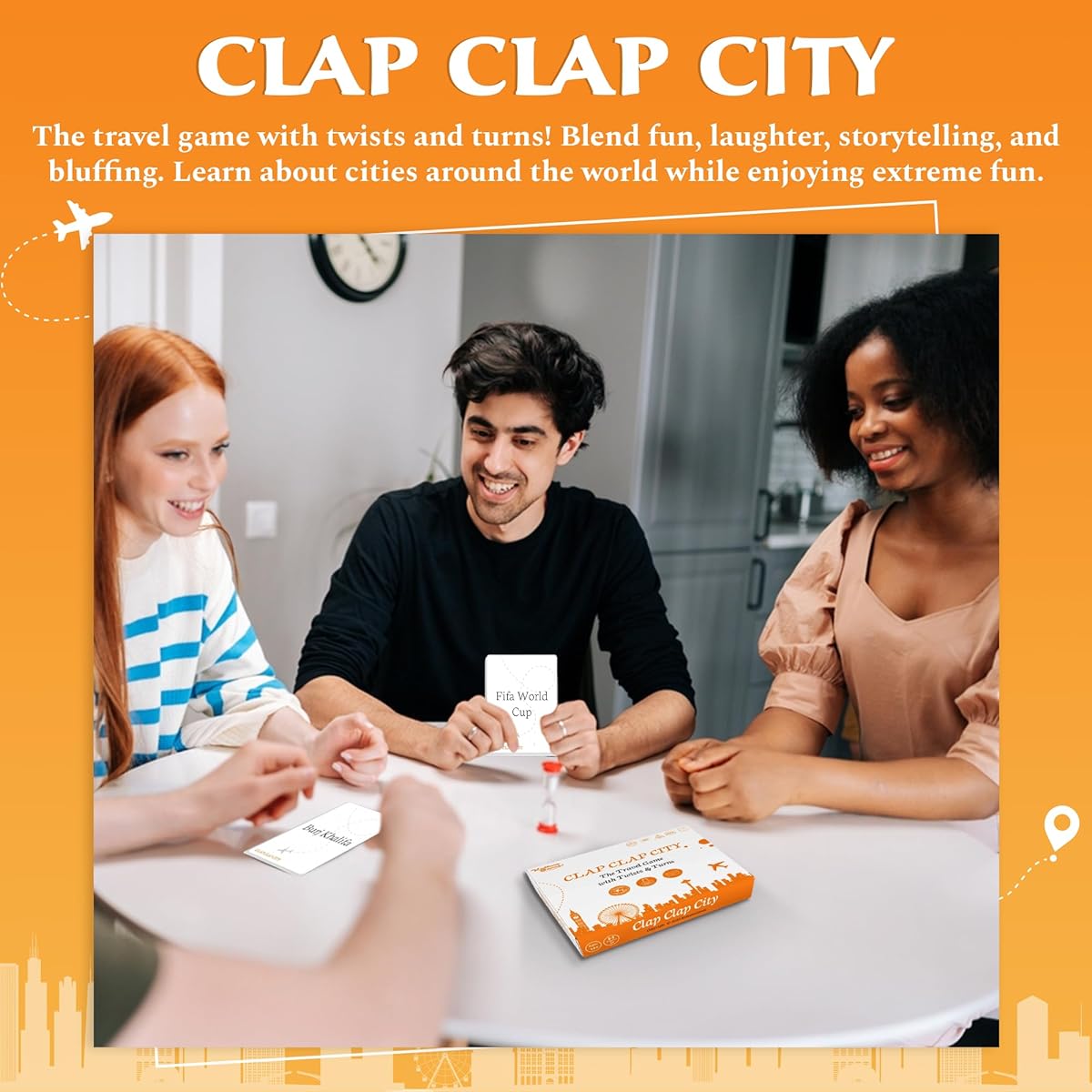 Kulture Games Clap Clap City - Travel Game with Twists and Turns