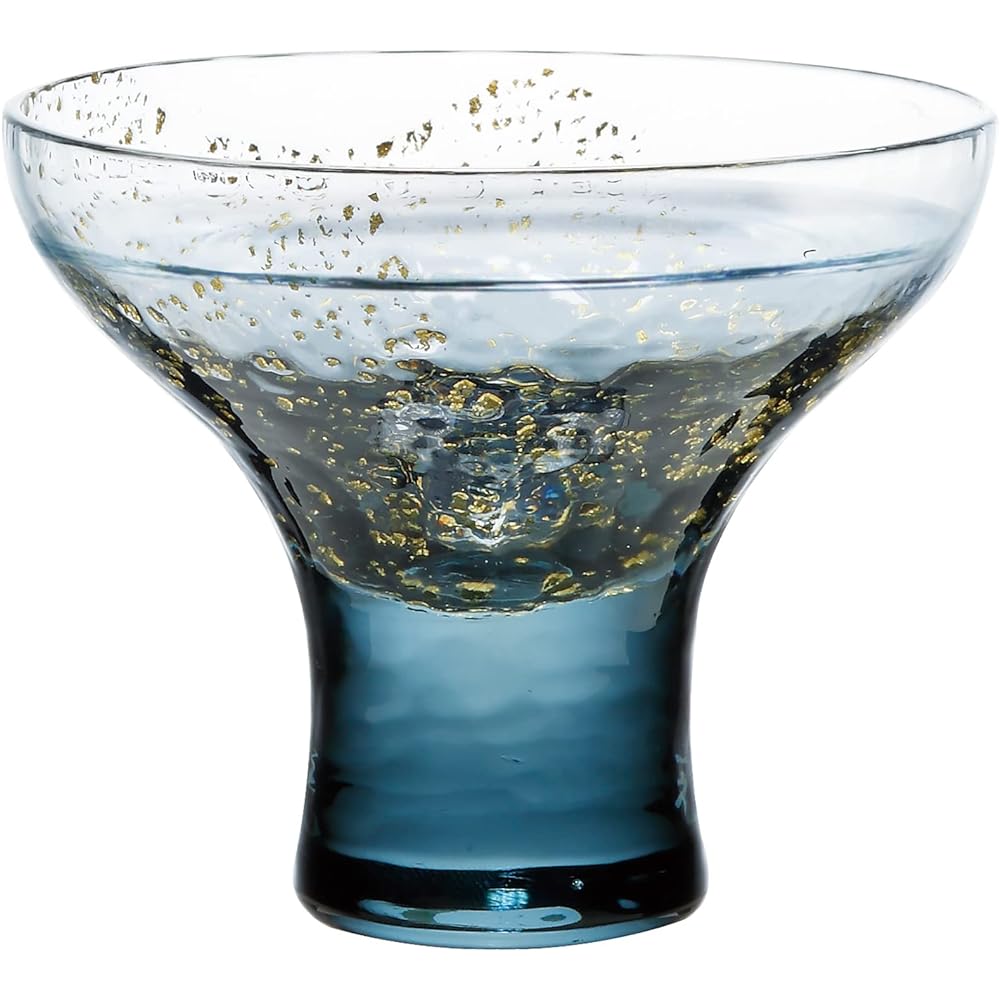 Toyo Sasaki Glass Cold Sake Glass Takadai Cup Yachiyo Kiln Iron Navy Made in Japan Presentation Box Blue Approx. 95ml 10366LBS