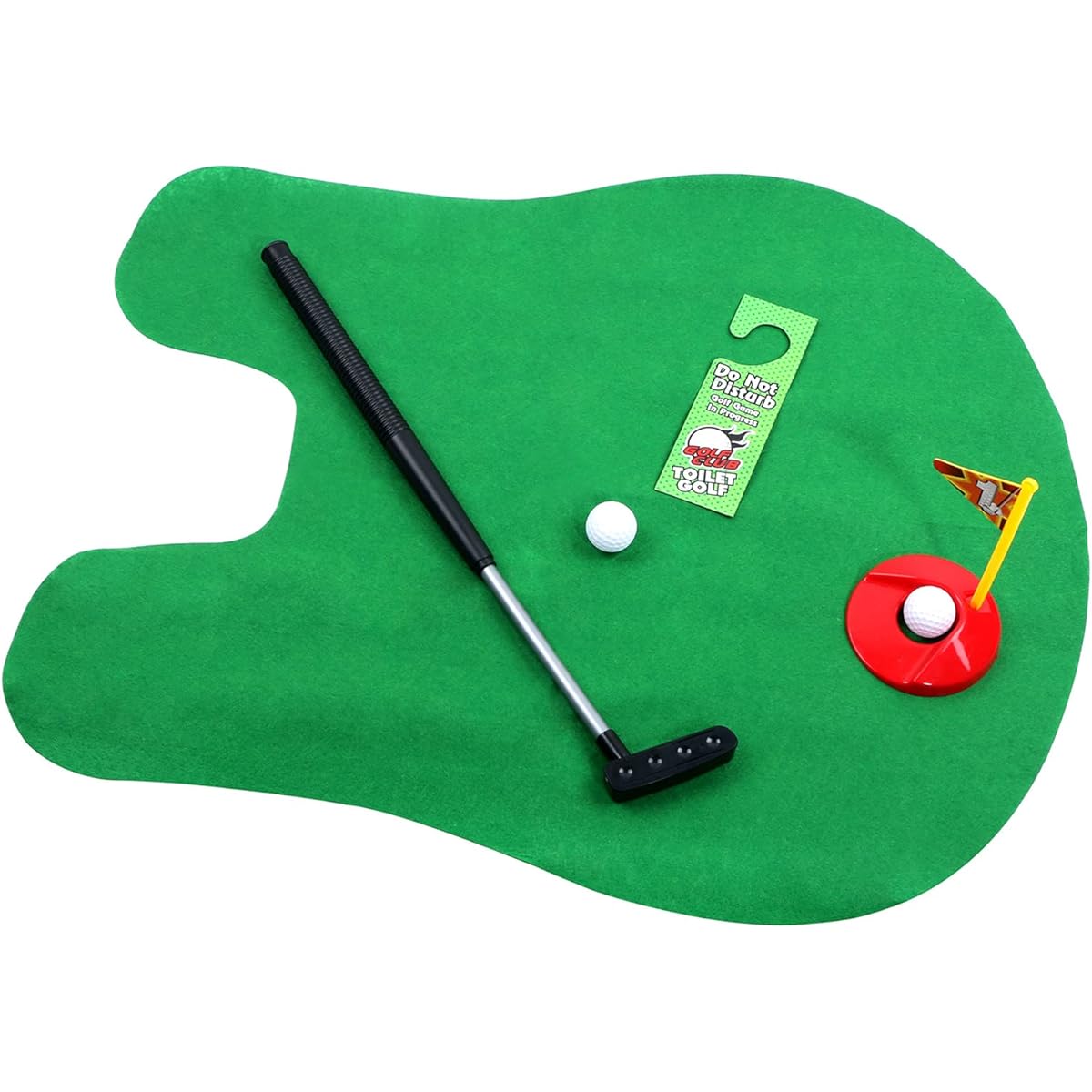 Potty Golf Drinker Toilet Toy Putter Putting Game Golfing Indoor Practise Mini Golf Gift Set Golf Training Accessory for Men Women and Kids