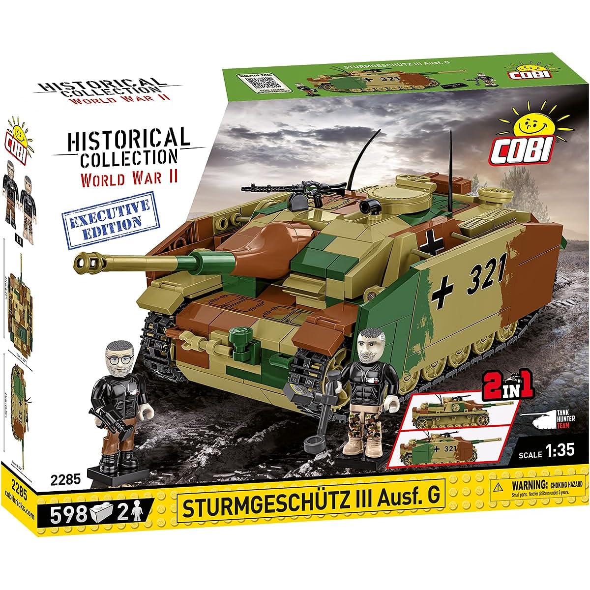 COBI Historical Collection WWII Sturmgeschütz III Ausf. G (2-in-1) Tank Hunter Team - Executive Edition, 2285