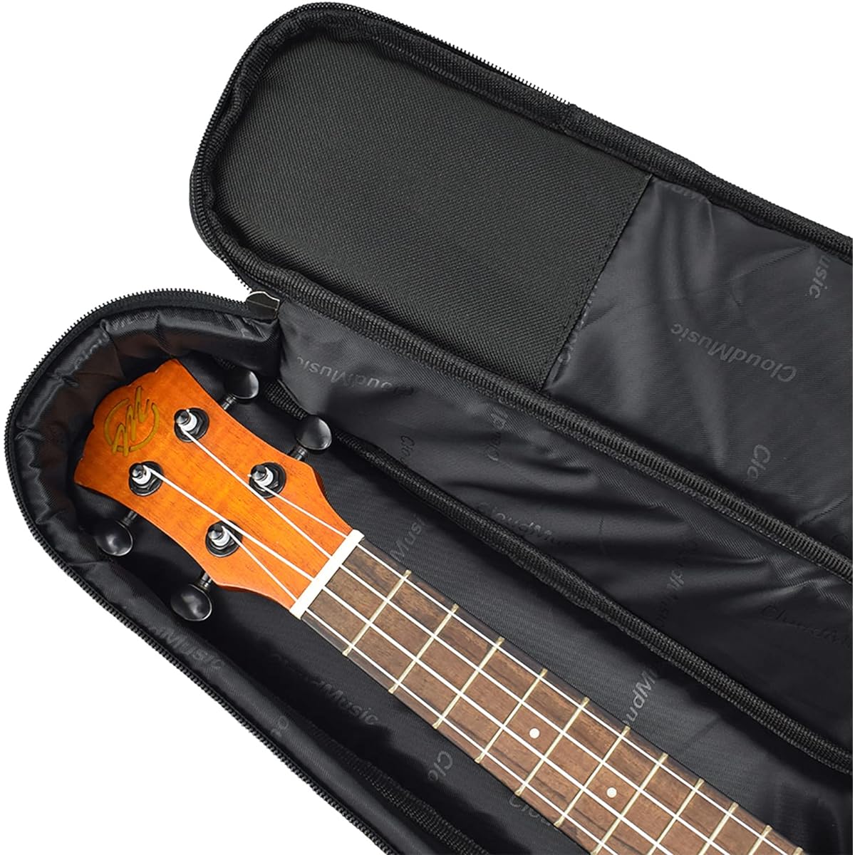 CLOUDMUSIC Ukulele Case Gig Bag Padded Backpack for Concert 23 Inch (Concert, Palm Tree Black)
