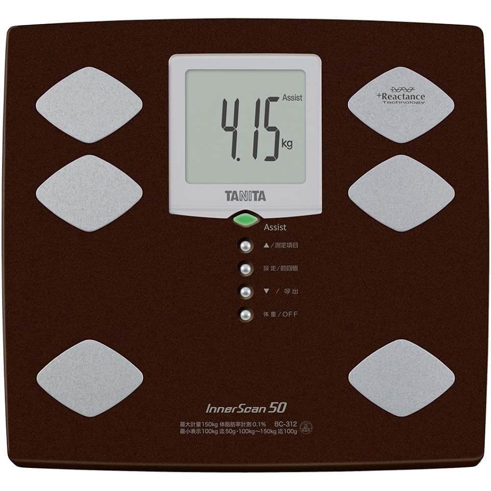 TANITA [Weight display in 50g increments + assist mode included] & [Equipped with "Pita function" that hits the rider perfectly] Body Composition Meter Inner Scan 50 BC-312-BR
