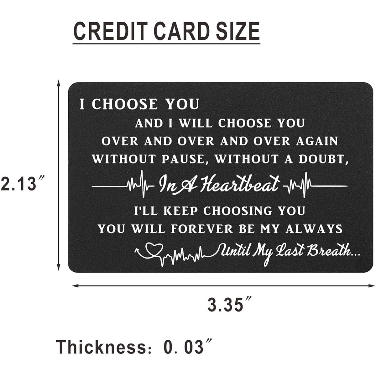 Romantic Gifts for Husband, Boyfriend, I Choose You Wallet Card for Men, Anniversary Card for Husband from Wife, Love Note for Him