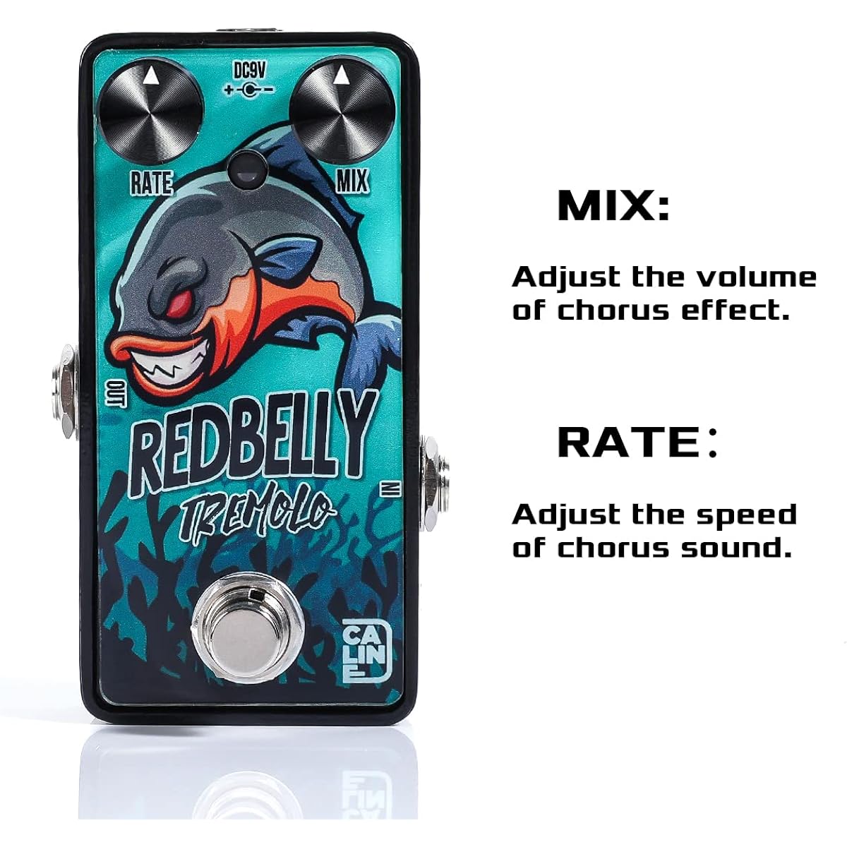 Caline G Series Tremolo Pedal Mini Tremolo Guitar Effect Pedal for Bass with Digital Circuit for Electric Guitar G007