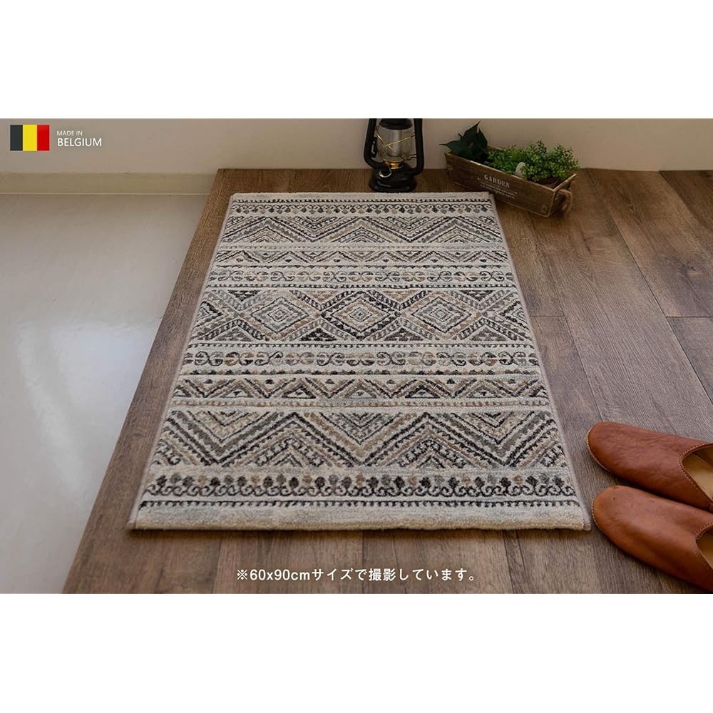 Sayan Sayan Kilim Pattern High Density Entrance Mat Indoor Suit 67x120 Beige Made in Belgium