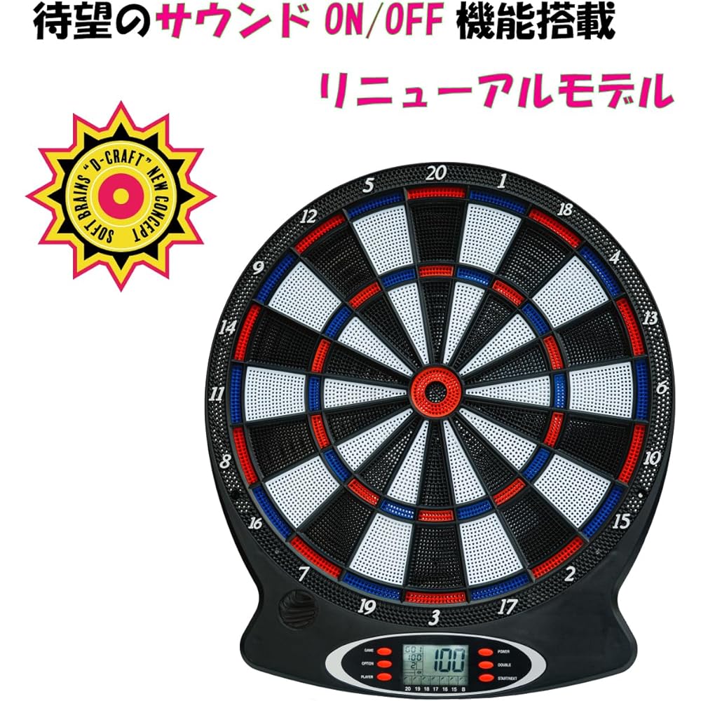 [D-CRAFT] Home electronic dart board with Japanese instruction manual KING Dart set included Renewal version with sound ON/OFF function Automatic score calculation For beginners/pre-intermediate players Automatic scoring Audio function Games/competitions