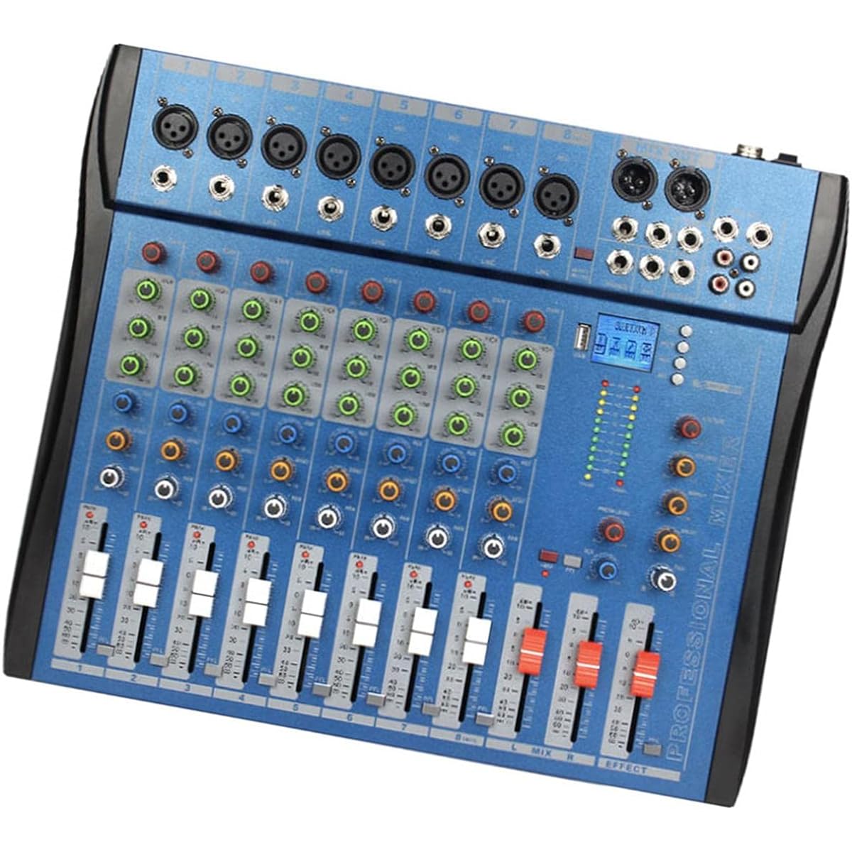 STARTIST 8 Channel Mixer Sound Mixing Console XLR Microphone Jack US Adapter 110V Durable Interface Mixing Board for Professional