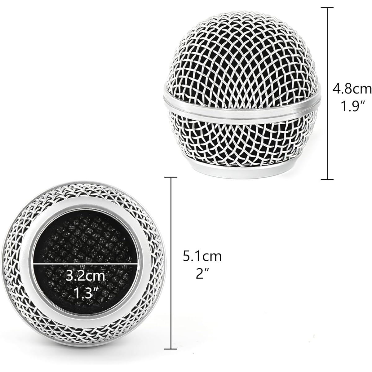 Musiin Microphone Replacement Grill for Shure SM58 SM58-LC SM58S BETA 58A SV100 PGX24 SLX4 Mic Head Cover Mic Ball Head Mesh Grill Capsule Parts