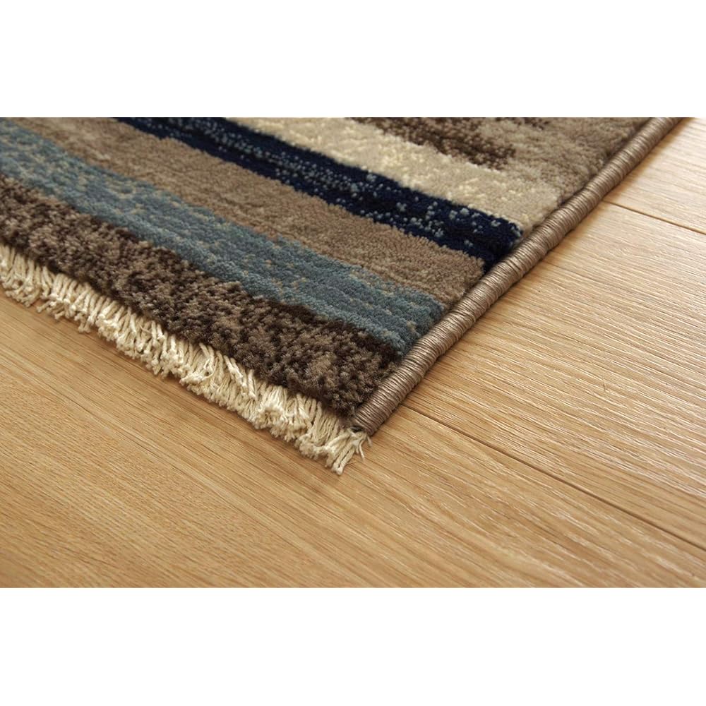 Ikehiko Rug Carpet Mat Carpet Rectangle Plumeria Approx. 160 x 230cm Navy Foldable Compact Ethnic Durable Wilton Weave #2352239