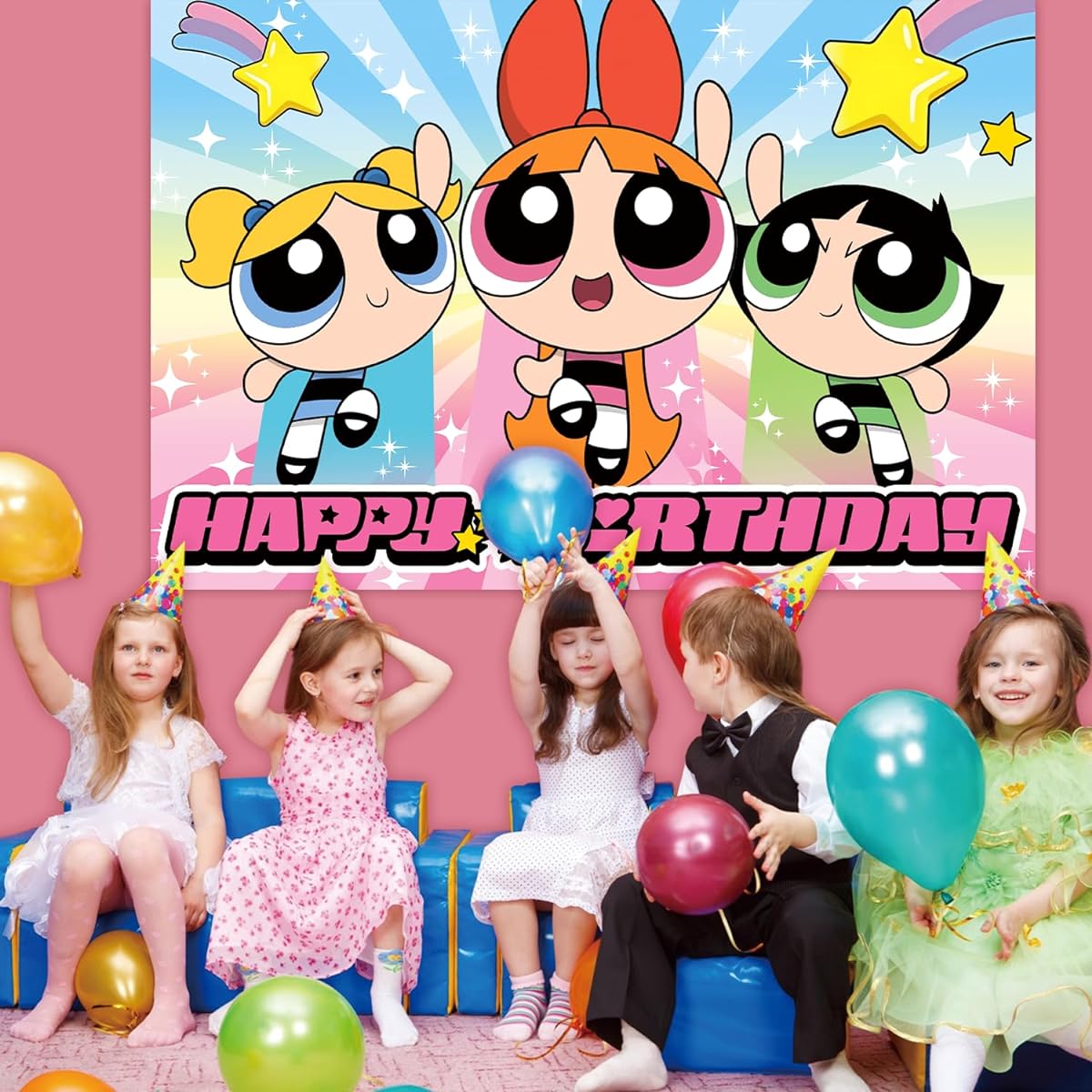 power girl birthday banner