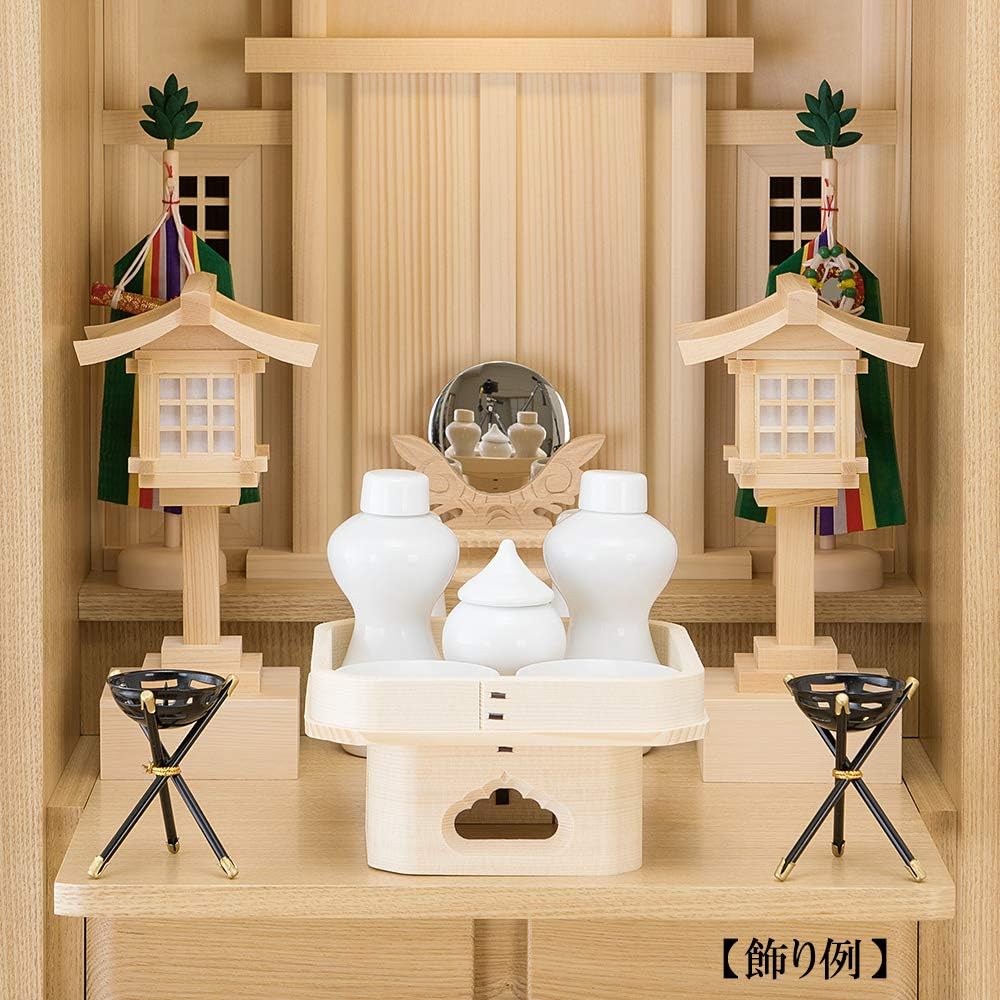 Buddhist Altar Shop Takita Shoten Wooden Kasuga Lantern, Kiso Cypress LED Cordless with Remote Control (Pair) Height 20.5cm x Roof Width 10cm ◆A must-have tool for altars (shrines), shrines, and offerings in front of the shrine [Certificate issued by Tak