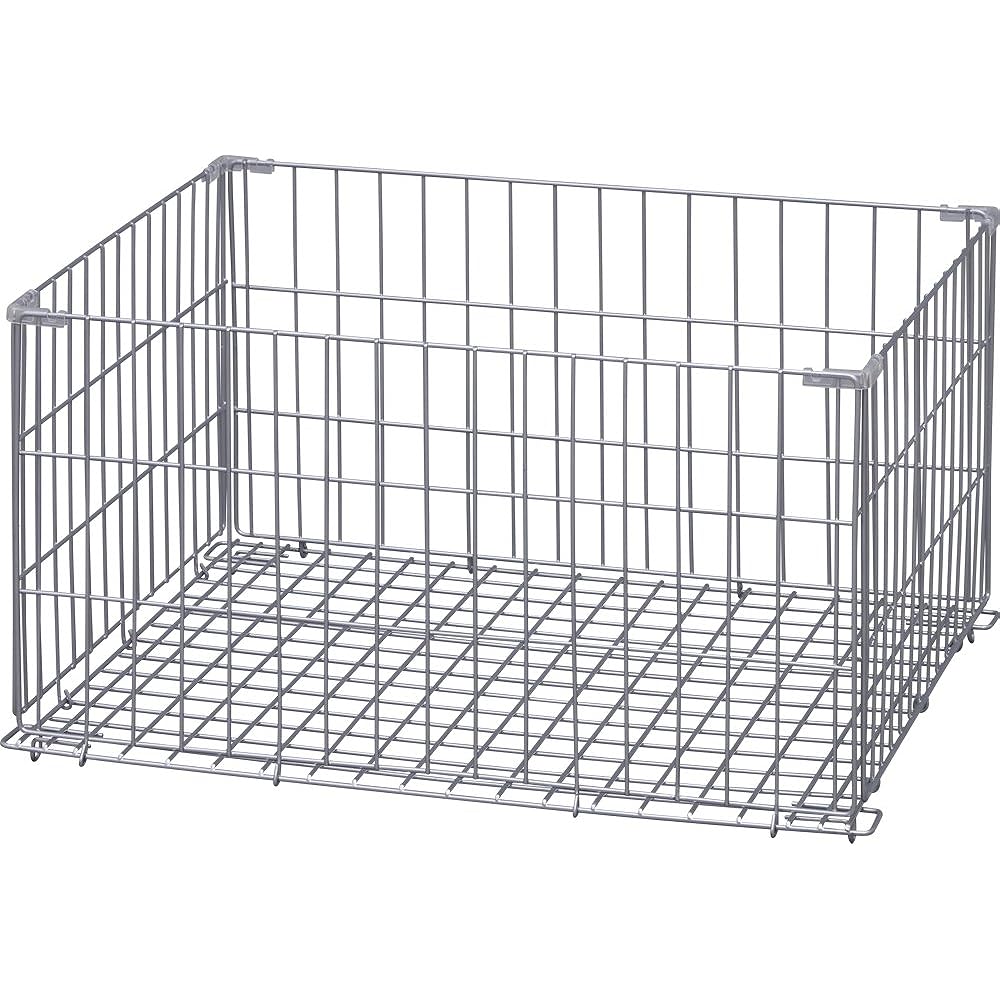Iris Ohyama Container Wire Folding Set of 4 Width 60 x Depth 45.5 x Height 33.4cm LL Silver WCO-LL