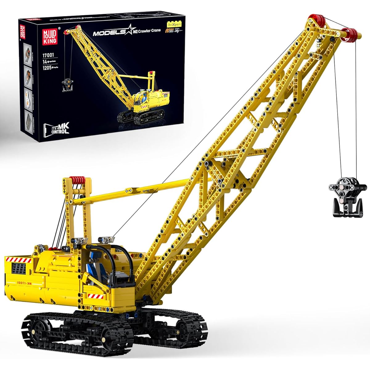 Mould King Technical 17001 Heavy Duty RC Crane Construction Toy, Remote Control Crane Toy Building Blocks Kit, Crawler Crane Turk Building Toy, Gift for Adults Ages 14+ (1205 Pieces)
