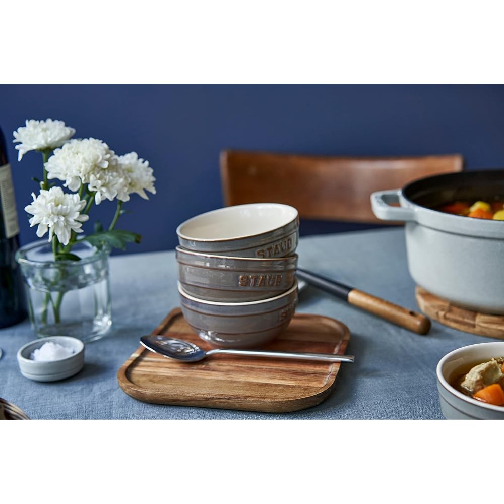 Staub "Bowl 12cm 4P Set Antique Gray" Ceramic Set Bowl Microwave Safe [Authorized Japanese Product] 40508-152