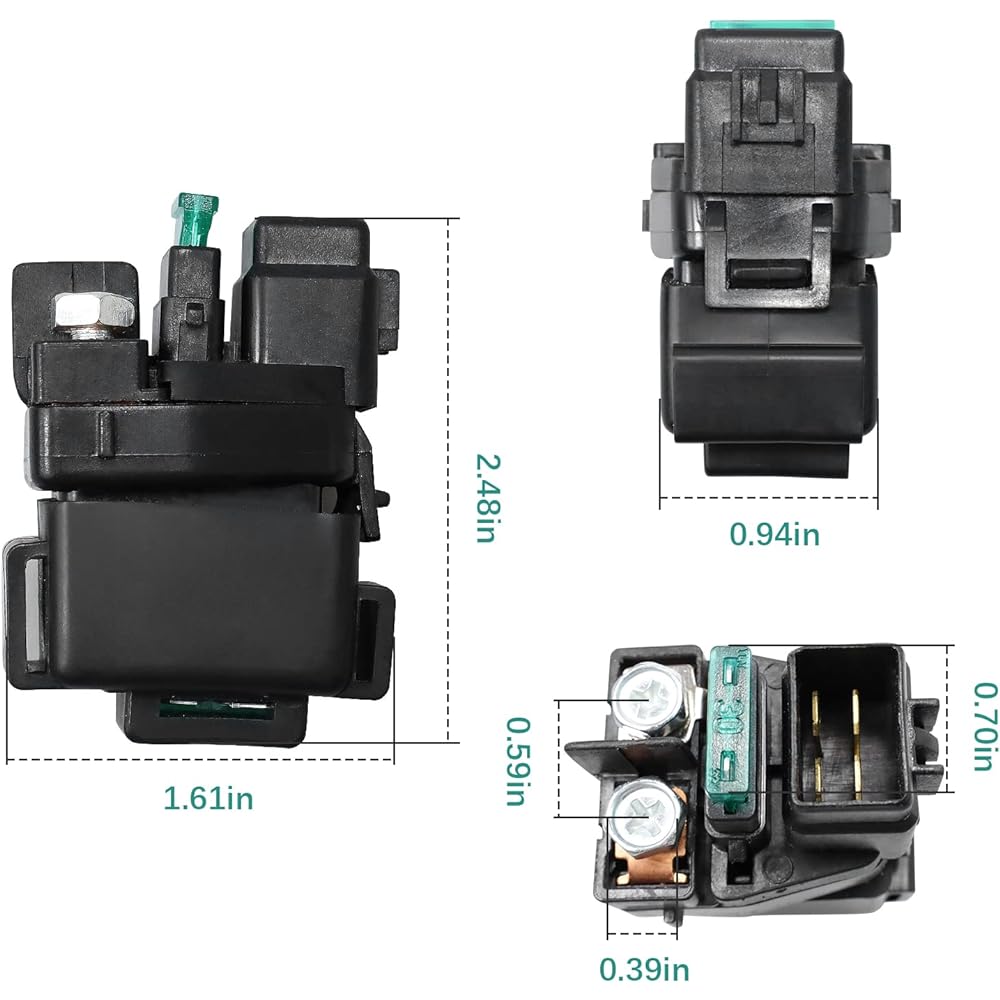 Starter Solenoid Relay Compatible with Arctic Cat 375 400 454 500 4x4 1998-2005 Cat Bearcat 454 1996-1997, Suzuki LT-A500F Quadmaster LT-F500F Quadrunner 1998-2002.