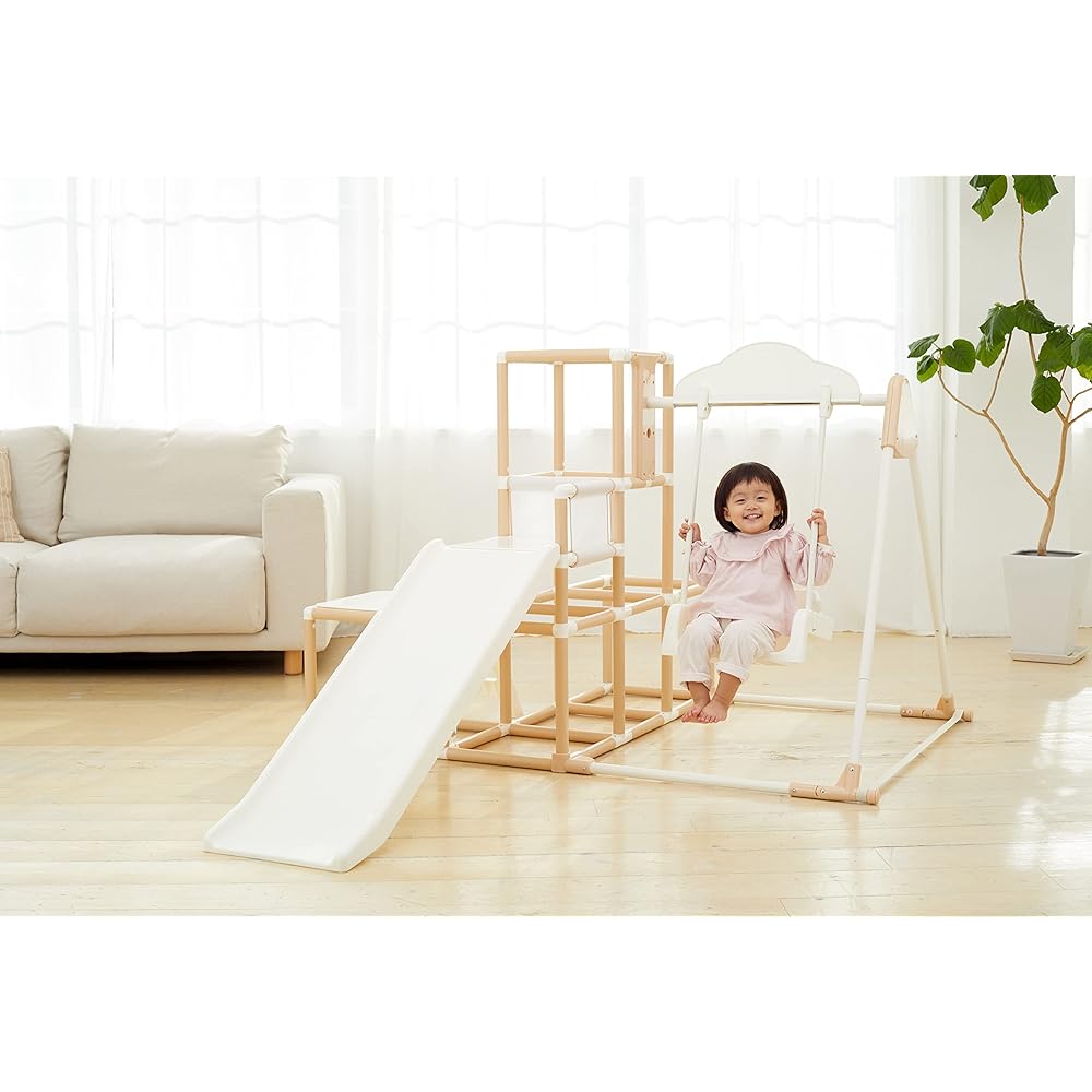 Nonaka Seisakusho CATCH Me! Folding Long Slope Kids Park SP Natural (Jungle Gym, Slide, Swing, Horizontal Bar)