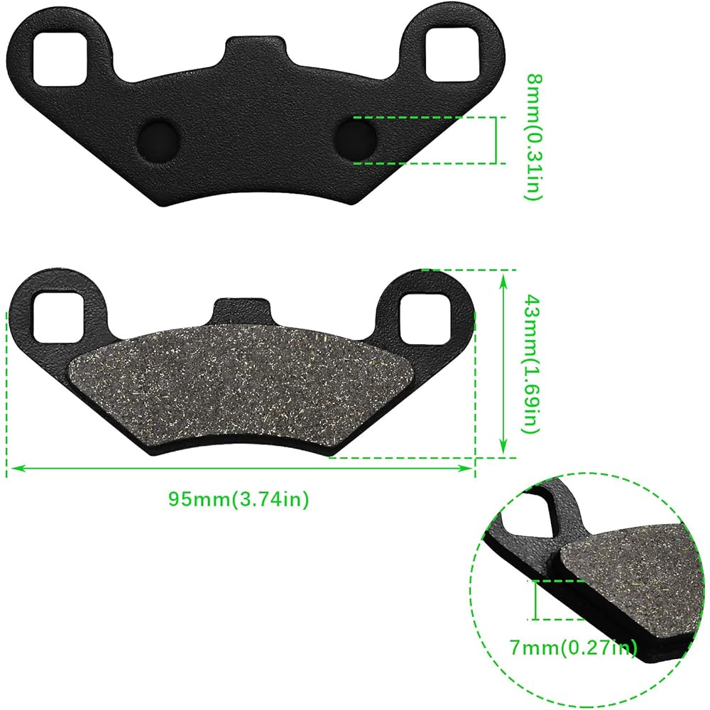 Brake Pads Front and Rear Compatible with Polaris Sportsman 570 EFI 2011-2018 / Forest Tracker 570 2015 / Sportsman 800 EFI 2010-2013