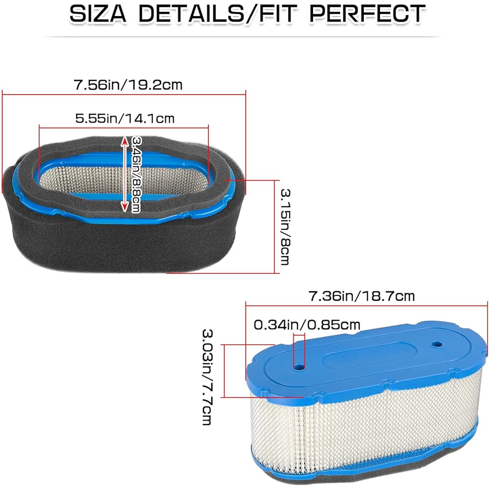 11013-7027 11013-7024 Air Filter & Pre-Filter for Kawasaki FH601V FH641V FH680V FH721V 19-25HP Vertical Shaft Engine 11013-7010 11013-7005