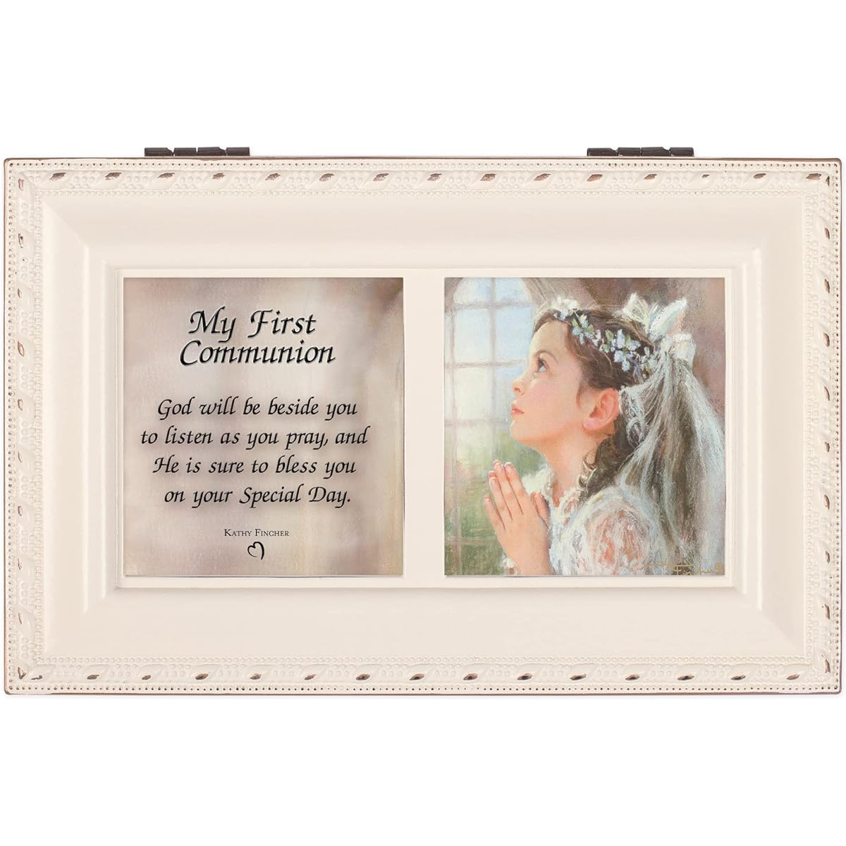 [Cottage Garden] Cottage Garden First Communion Petite Ivory Music Box Plays Ave Maria PMC8009SI [Parallel Import]