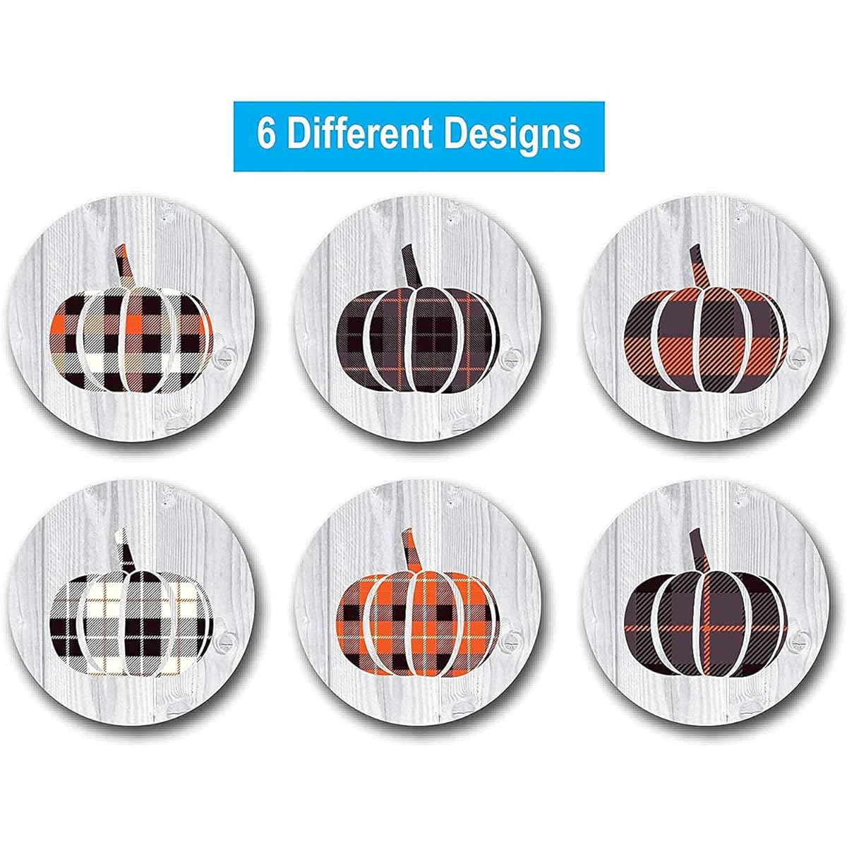 Pumpkin Harvest Stickers / 6 Alternating Checkered Pumpkin Designs / 500 Halloween Stickers